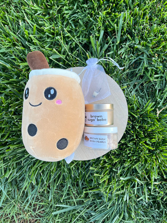 Boba Plushie Gift Set | Includes Complimentary Charm